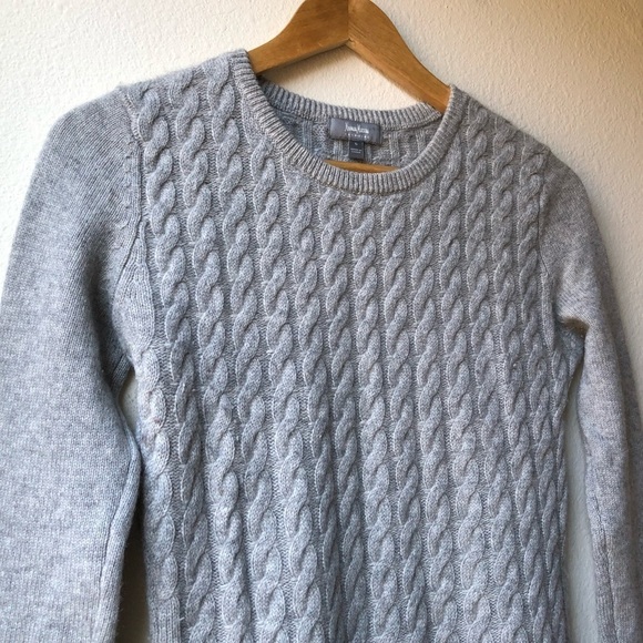 Neiman Marcus Cable knit Gray Peplum Sweater - S - Picture 3 of 11